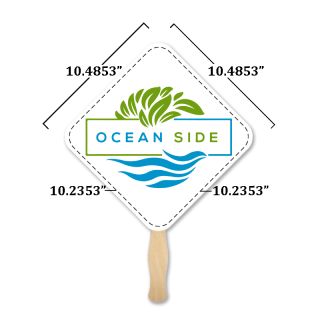 10.485x10.485 Inch Lightweight Round Square Hand Fans
