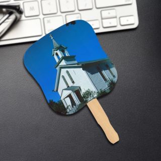 7.625 x 8 Inch ized Stock Cross Design Hand Fans