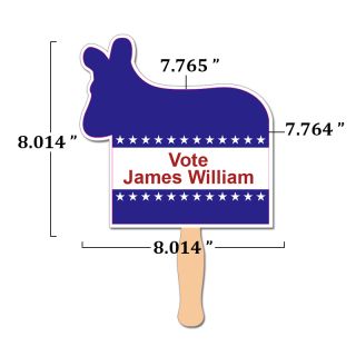8.014x8.014 Inch Donkey Shape Hand Fans