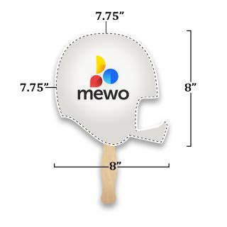 8.014 x 8.014 Inch Helmet Shape Hand Fans
