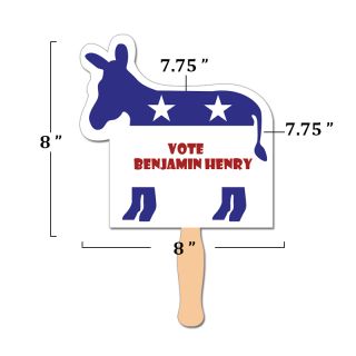 8.014x8.014 Inch Lightweight Donkey Shape Hand Fans
