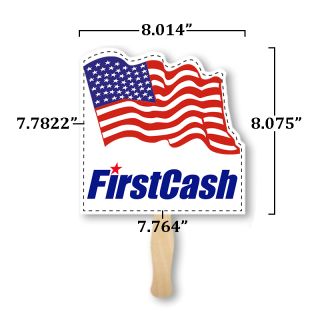 8.014x8.075 Inch Lightweight Flag Shape Hand Fans