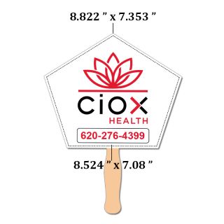 8.822x7.353 Inch Church Shape Hand Fans