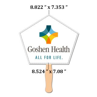 8.822 x 7.353 Inch Lightweight Church Shape Hand Fans