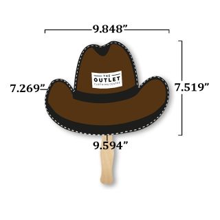 9.848x7.519 Inch Lightweight Cowboy Hat Hand Fans