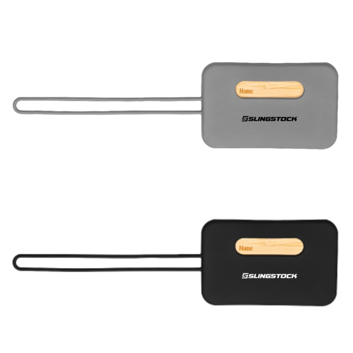 Promotional First Class Bamboo and Silicone Luggage Tags