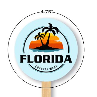 Full Color One Sided Circle Mini Hand Fans