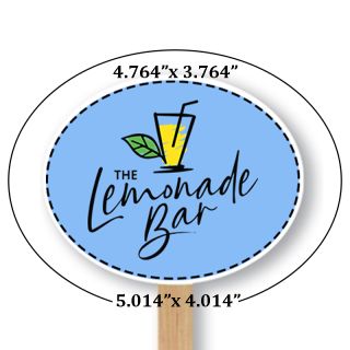 Full Color Oval One Sided Mini Hand Fans