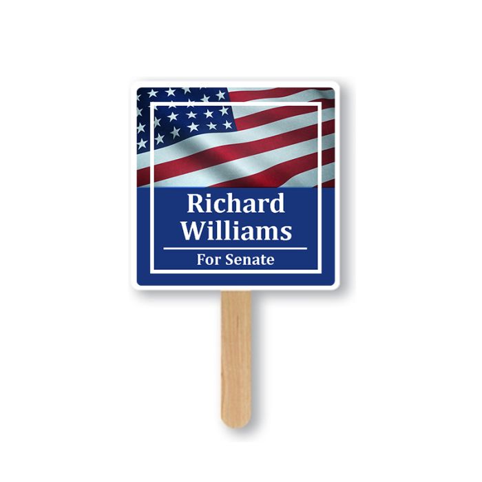 Custom Full Color Square One Sided Hand Fans