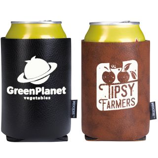 Printed Leather Like Can Coolers