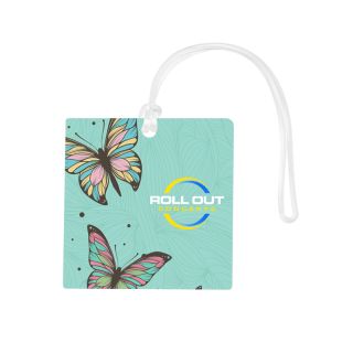 Printed 4 Inch Square Acrylic Bag Tags