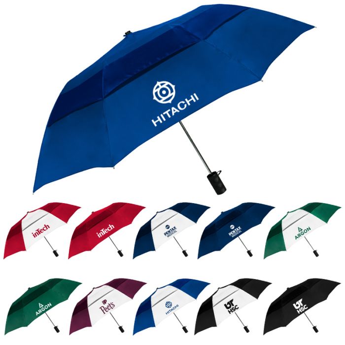 46 inch Arc Custom Vented Grand Practicality Folding Umbrellas