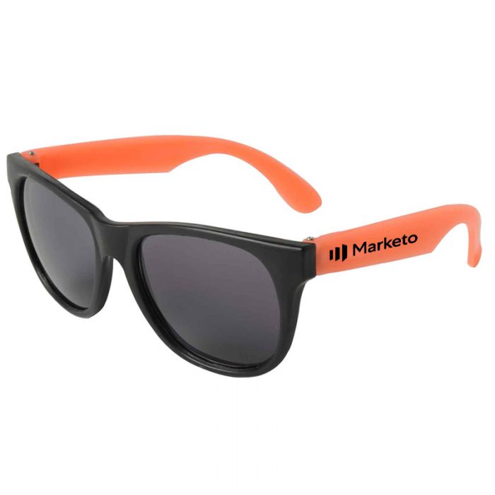 Custom Printed Black Framed Neon Sunglasses