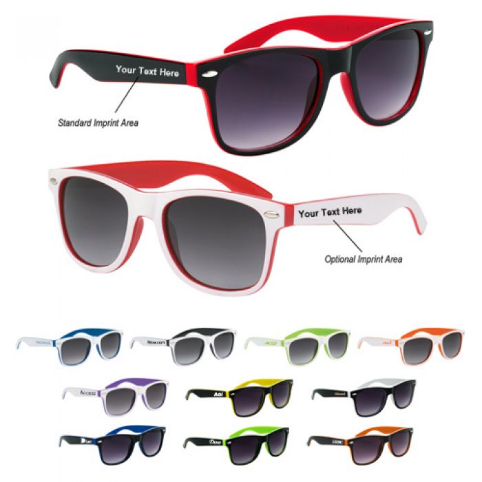Personalized Two-Tone Malibu Neon Sunglasses