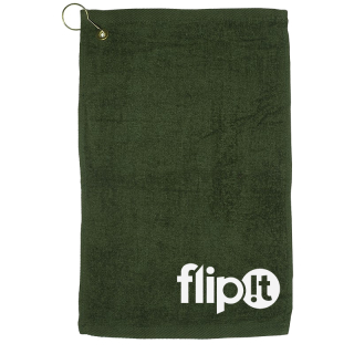 Logo Dark Colored Fingertip Towel with Grommet