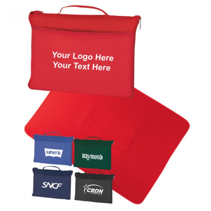 Custom Printed Fleece Travel Blankets