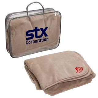 Printed Super Soft Cuddle Blankets with Zippered Carry Bags