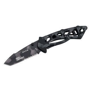 Engraved Bones Tiger Stripe Folding Buck Knives