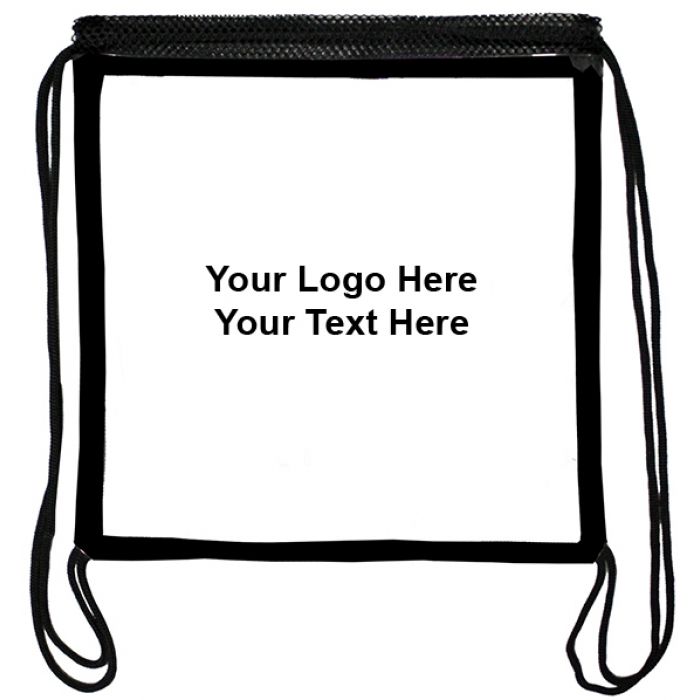 Custom Imprinted Clear Drawstring Backpacks