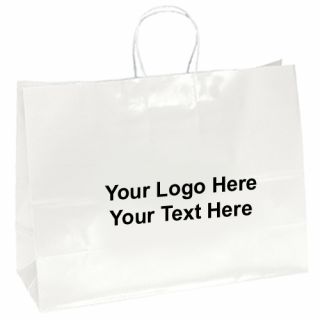 Aubrie-White Gloss Paper Shopping Bags