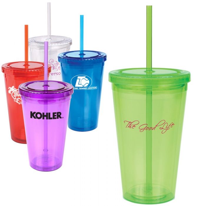 16 Oz Custom Printed Double Wall Acrylic Tumblers