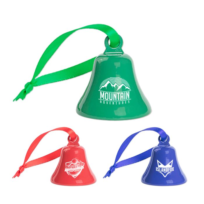 Custom Ornament Bell with Ribbons