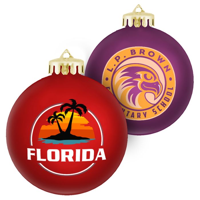 Custom Round Satin Finish Shatterproof Ornaments