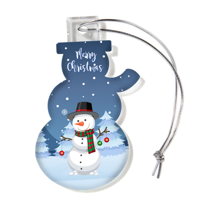 Custom Snowman Shaped USA Made Acrylic Ornaments