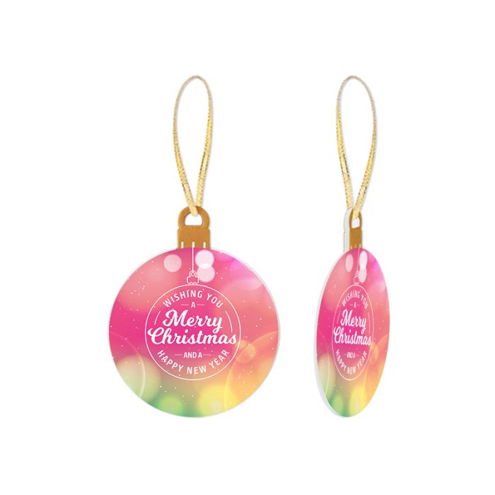 Personalized Flat Ornament with Ribbons