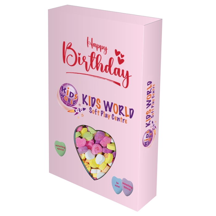 Customized Die Cut Candy Boxes with Conversation Hearts
