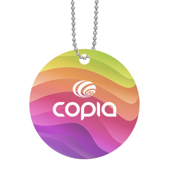 Imprinted Acrylic Charms with Chain - Circle