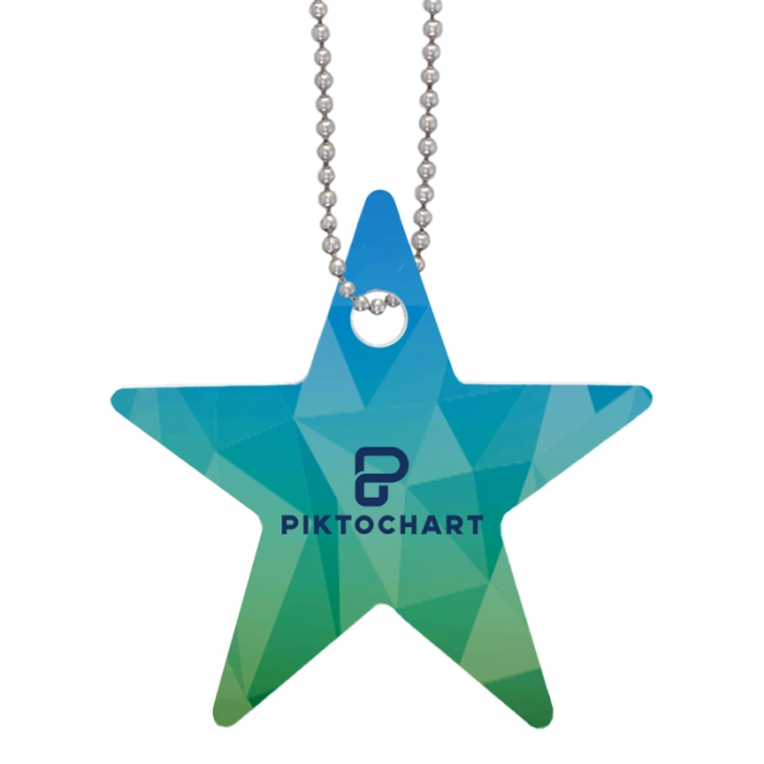 Custom Imprinted Acrylic Charms with Chain - Star
