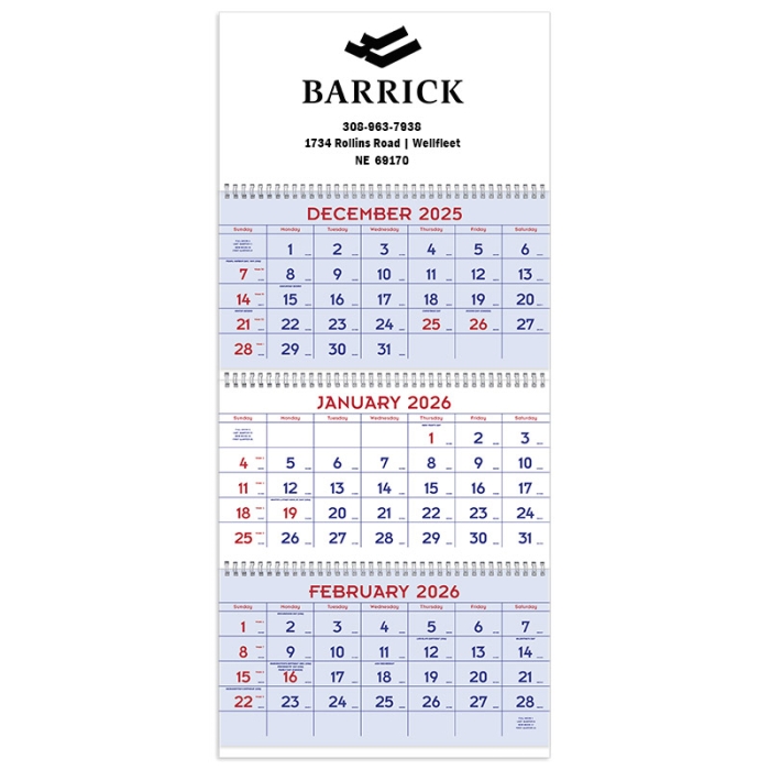 Custom Printed Red and Blue Commercial Planners