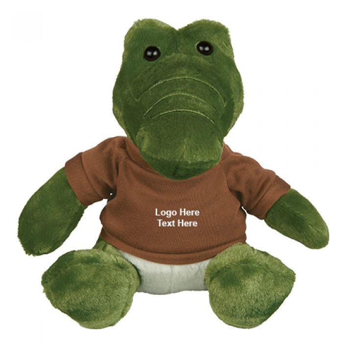 Custom Printed 6 Inch Allie Gator Plush Toys With Shirt