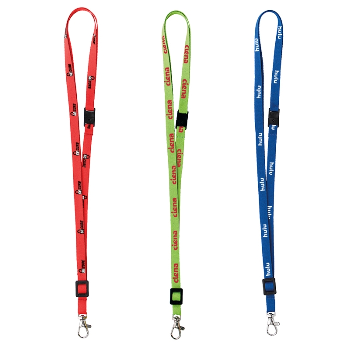 Imprinted .375 Inch Adjustable Polyester Lanyards