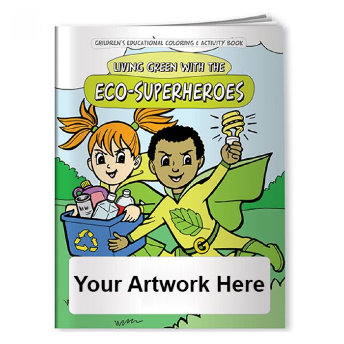 Custom Imprinted Eco-Superheroes-Living Green Coloring Books