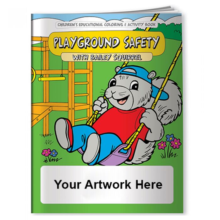 Customized Coloring Books- Playground Safety with Bailey Squirrel