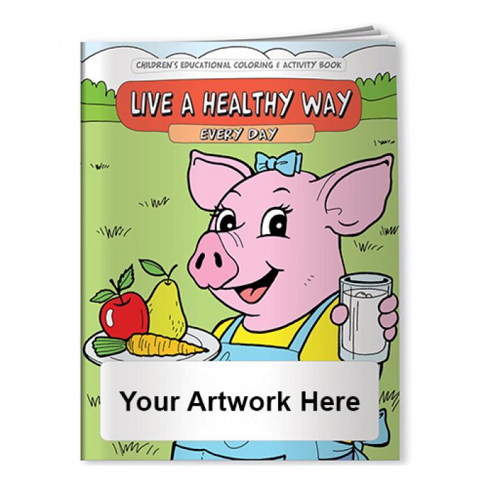 Promotional Live a Healthy Way Every Day Coloring Books