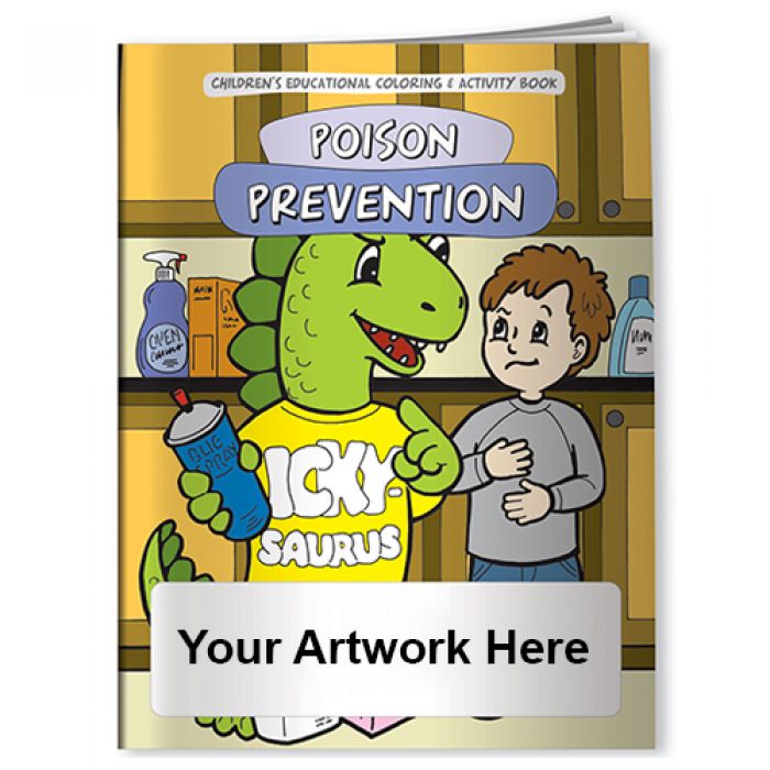 Promotional Coloring Books- Poison Prevention Dinosaur