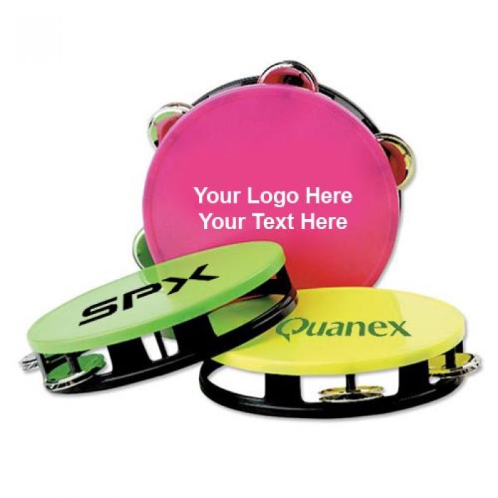Promotional Assorted Black with Neon Tambourines  
