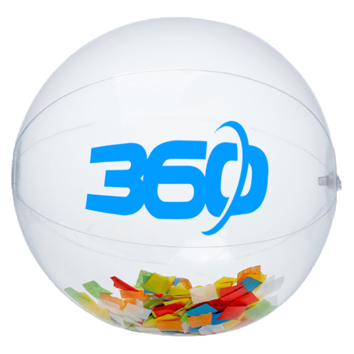 Custom 16 Inch Multicolor Confetti Filled Round Clear Beach Balls