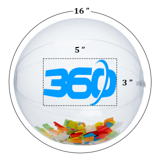 16 Inch Multicolor Confetti Filled Round Clear Beach Balls