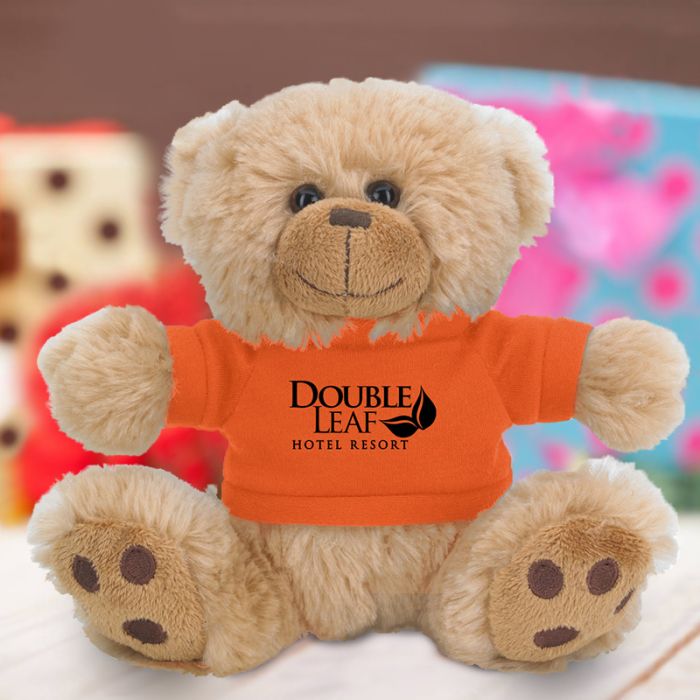 6 Inch Customized Plush Big Paw Bear with Shirts