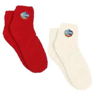 Fuzzy Socks with Woven Patch