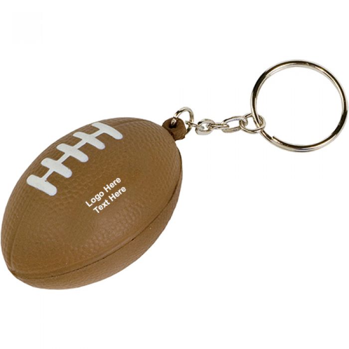 Custom Printed Mini Football Stress Reliever Keychains
