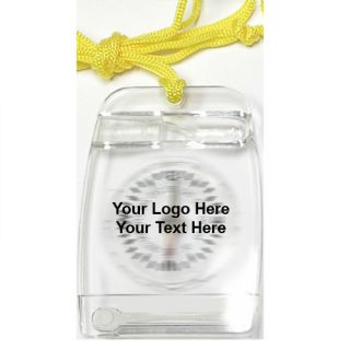 Compass, whistle and thermometer