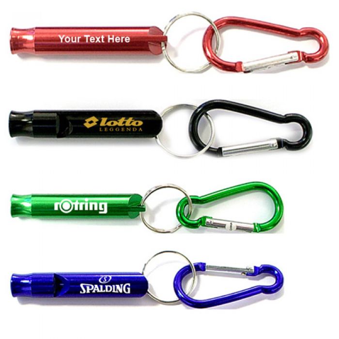 Custom Printed  Whistle with Carabiner Keychains