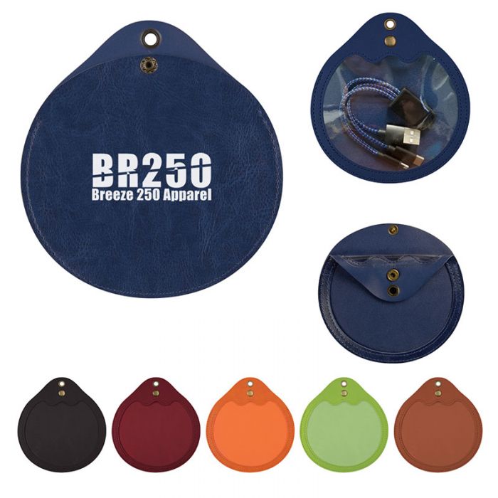 Promotional Round Tech Accessories Pouches