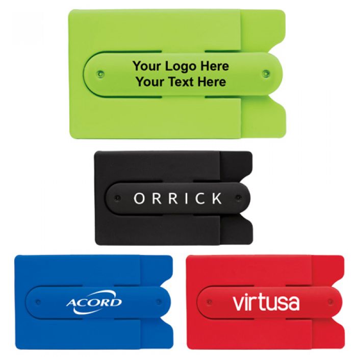 Promotional Silicone Phone Wallet / Stand with 4 Colors