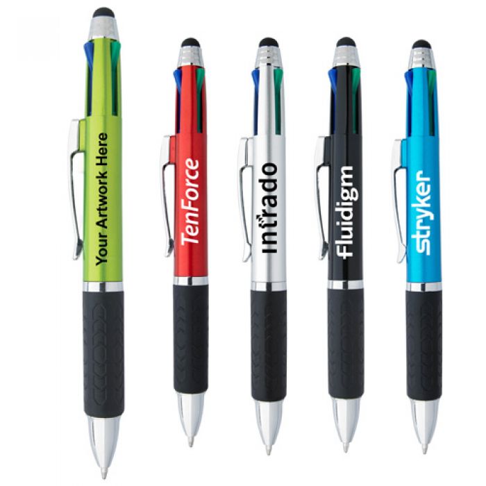 Custom Imprinted 4 Ink Color Stylus Pens